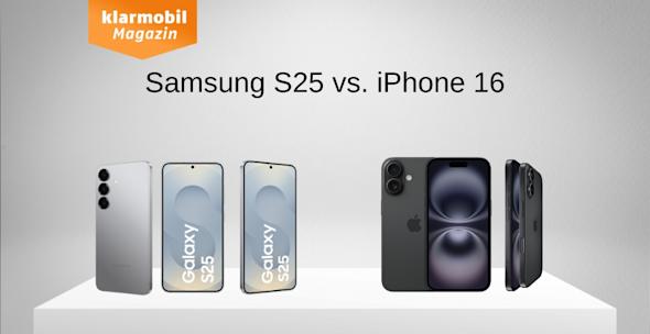mic: Samsung S25 vs. iPhone 16 - Headerbild Samsung S25 und iPhone 16