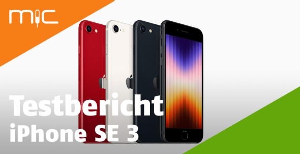 Das iPhone SE 3 in Vorder- und Rückansicht.