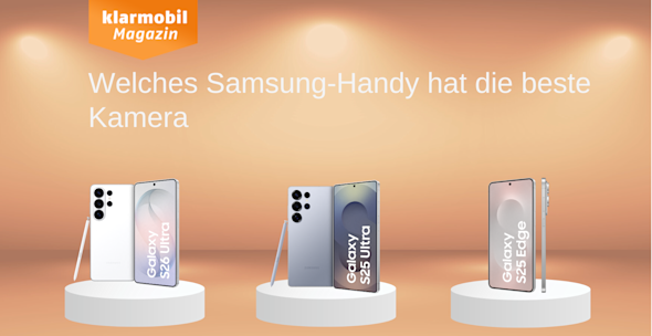 Produktbilder Samsung Galaxy S25 Ultra, Samsung Galaxy S25 Edge, Samsung Galaxy S24 Ultra, jeweils Vorder- Rück-, und Seitenansicht