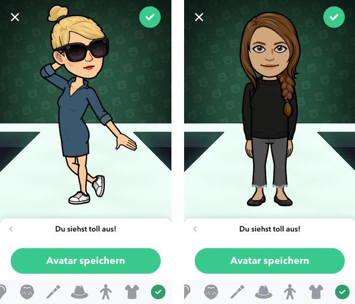 Zwei Bitmoji-Avatare