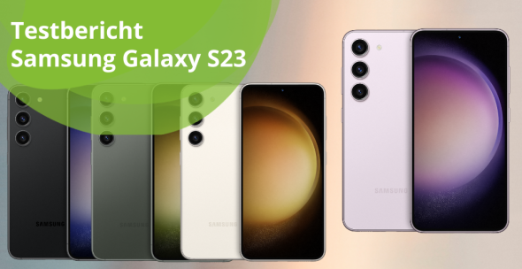 Samsung Galaxy S23 in vier Farben.