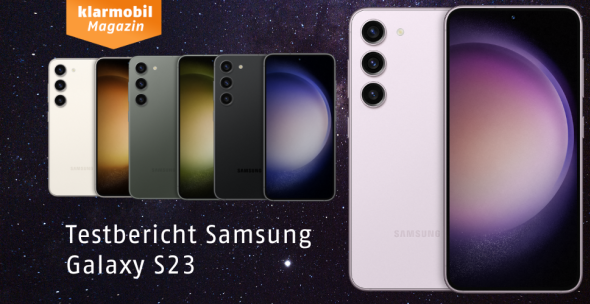 Samsung Galaxy S23 in vier Farben. 