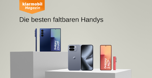 Headerbild beste faltbare Handys, Produktbilder Samsung Galaxy Z Fold7, Google Pixel 10 Pro Fold, Samsung Galaxy Z Flip7