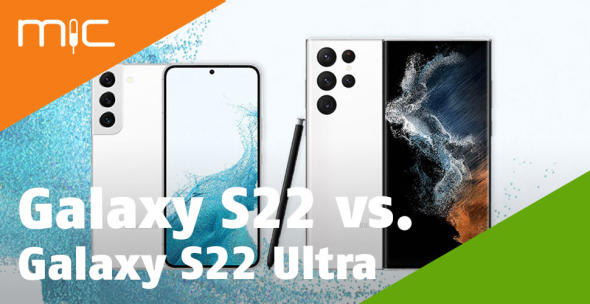 Das Samsung Galaxy S22 und Galaxy S22 Ultra nebeneinander.