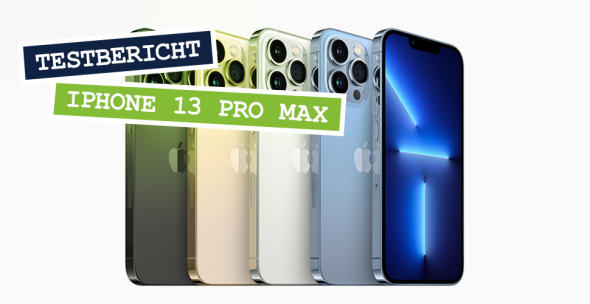 Fünf iPhones 13 Pro Max in unterschiedlichen Farben