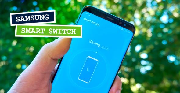 Smartphone mit geöffneter Smart Switch App