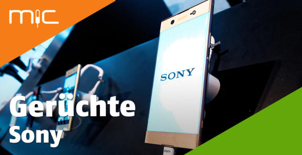 Auslage mit verschiedenen Sony-Smartphones.