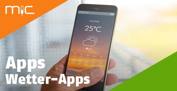 Auf einem Smartphone ist eine Wetter-App geöffnet.