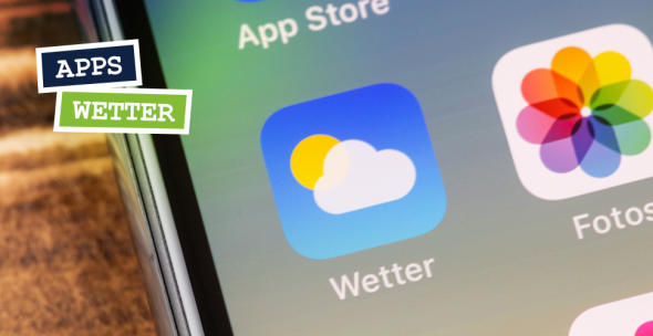 Das Symbol einer Wetter-App auf einem Smartphone-Interface.
