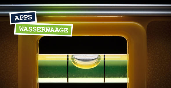 Wasserwagen-Apps Eine Nahaufnahme einer Wasserwagenlibelle