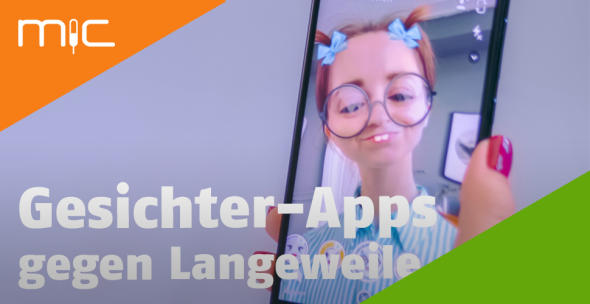 Eine Userin nutzt einen Verformungs-Effekt einer Gesichter-App.