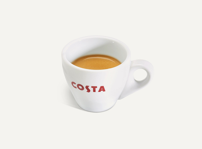Costa Coffee Espresso in weißer Costa Tasse