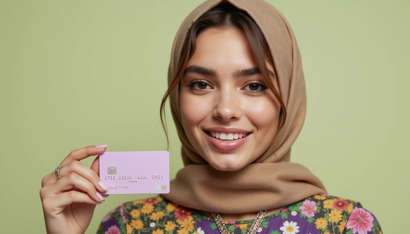 Women holding a credit card