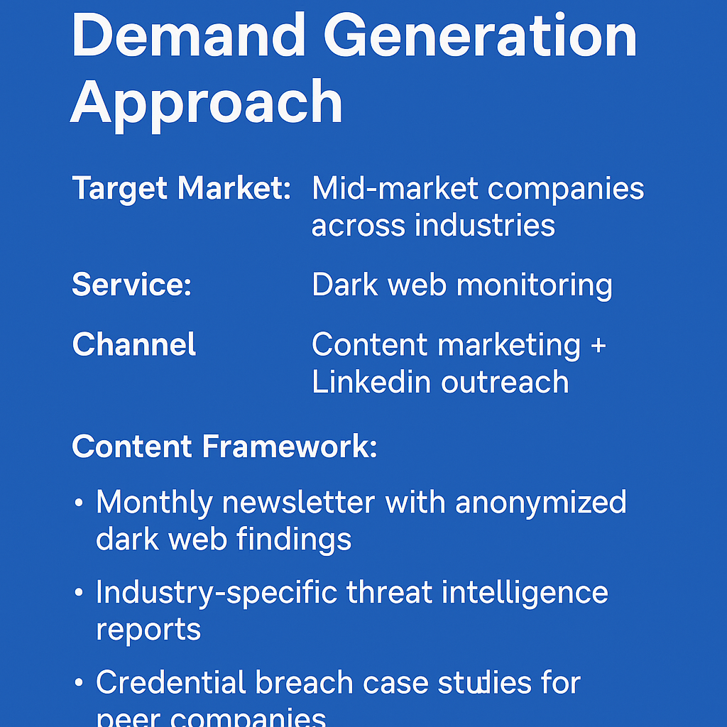 Cybersecurity marketing campaign demand gen example