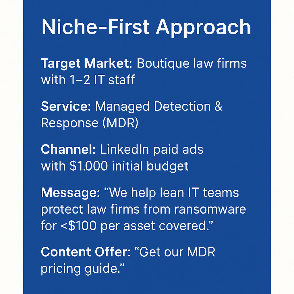 Cybersecurity marketing campaign example niche first example