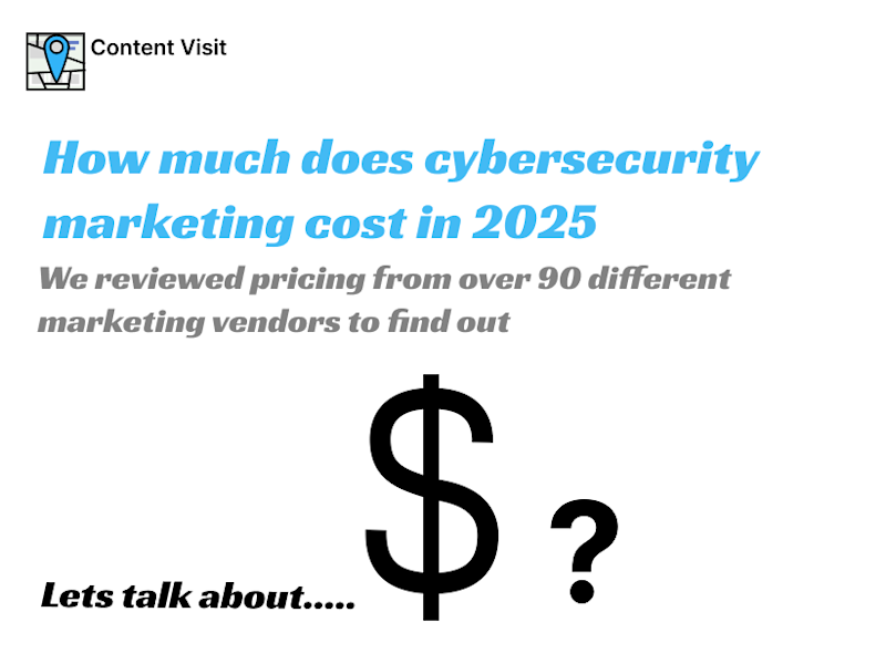 Nice cybersecurity marketing proposal but how much will it cost me? We review 90 different vendors to give you the most typical costs for different cybersecurity marketing options