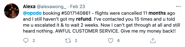 Tweeting about refunds 2