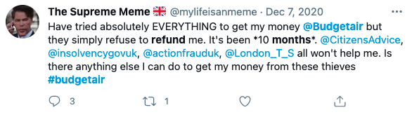 Tweeting about refunds 1