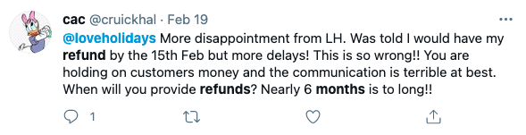 Tweeting about refunds 1