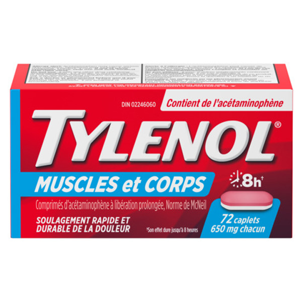 A packet of TYLENOL® Muscle Aches & Body Pain, 72 tablets