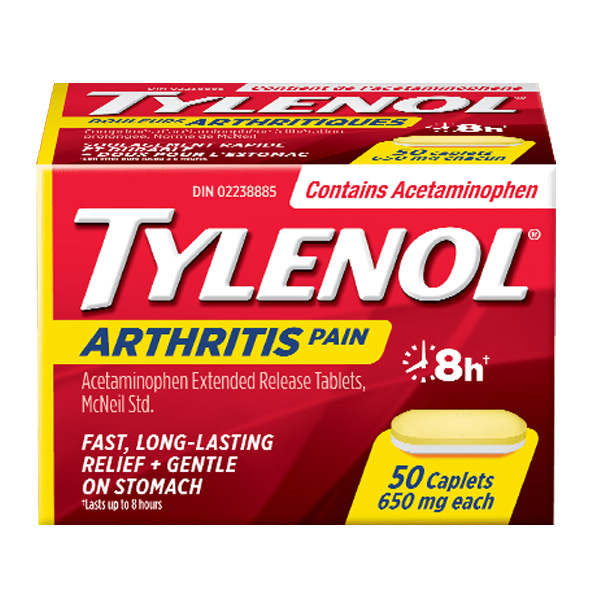 A packet of TYLENOL® Arthritis Pain for Joint Pain Relief 8H, 50 caplets