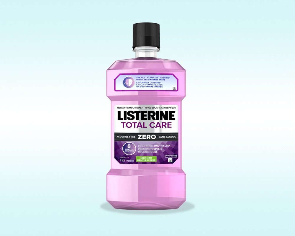 Listerine total care purple mouthwash bottle