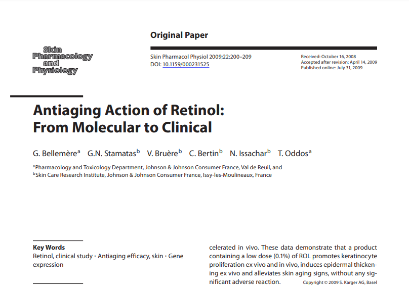 Antiaging Action of Retinol: From Molecular to Clinical