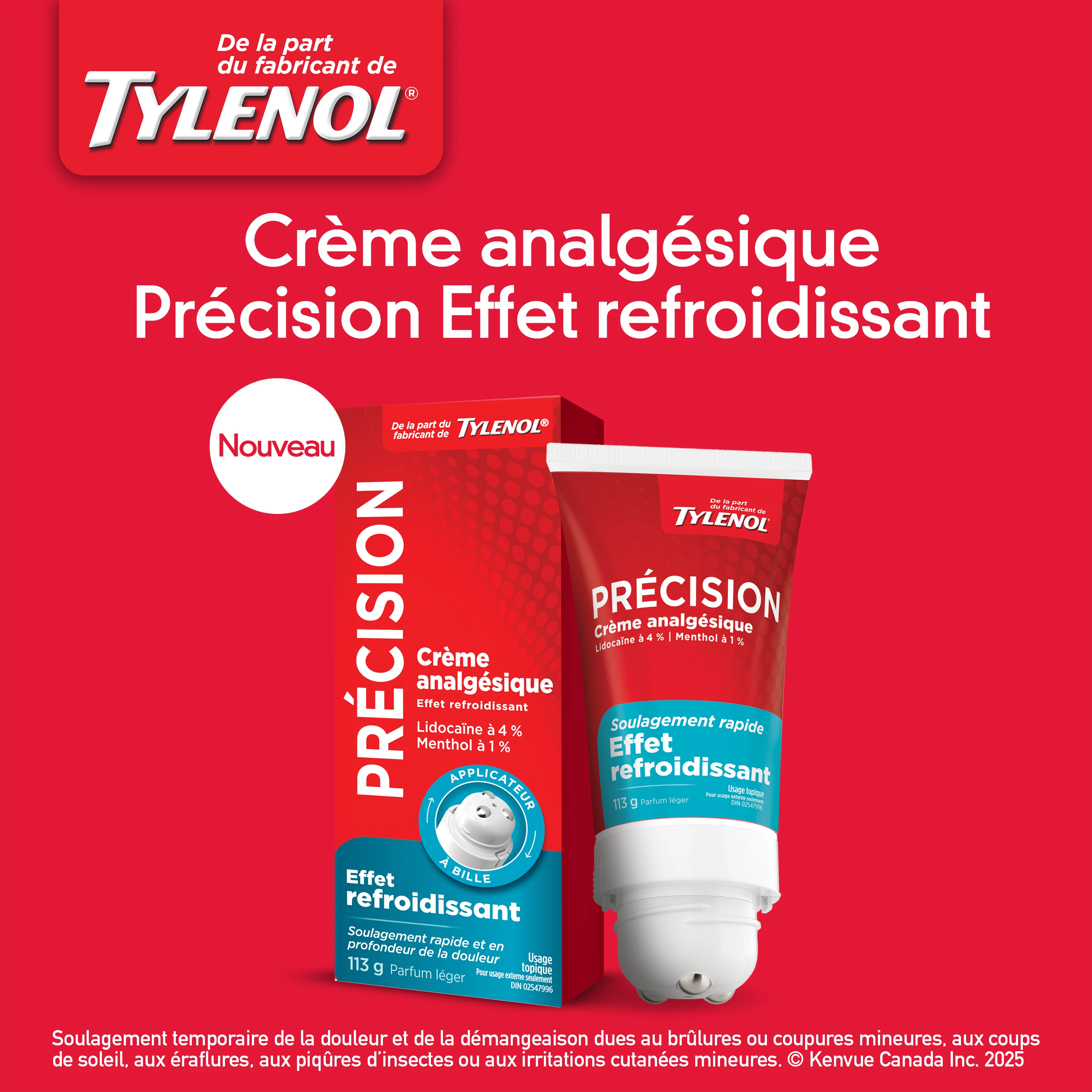 TYLENOL® Crème analgésique Précision Effet refroidissant