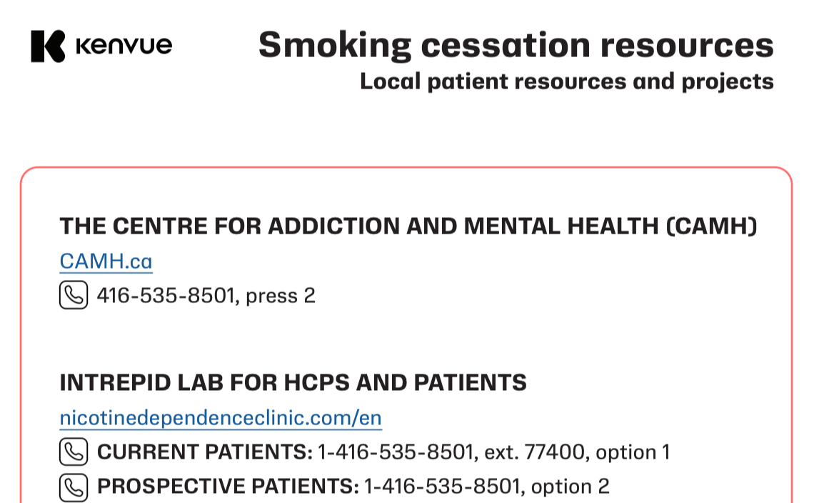 Smoking cessation resources