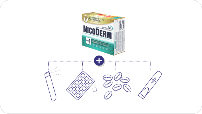 Combination therapy using Nicoderm patch plus additional form of short-acting Nicorette oral NRT