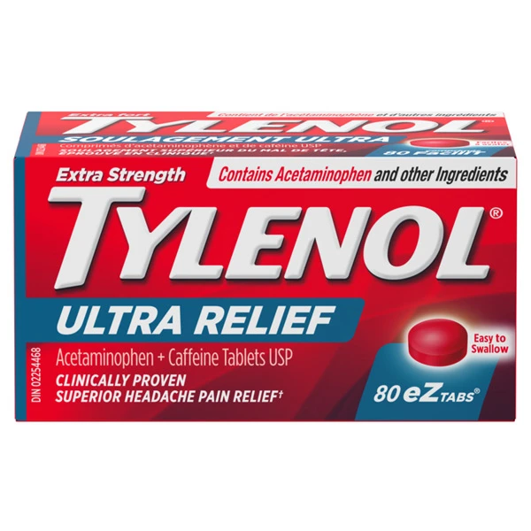 A packet of TYLENOL® Ultra Relief for Headache and Migraine Pain, 80  EZ tablets