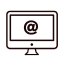 computer screen icon with the @ symbol in the center