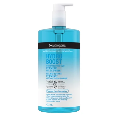 Gel nettoyant hydratant sans parfum NEUTROGENA® Hydro Boost, bouteille avec pompe, 473 ml
