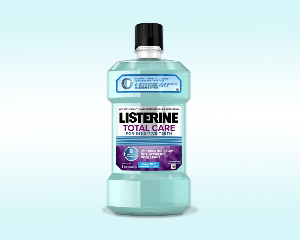 Listerine blue mouthwash bottle