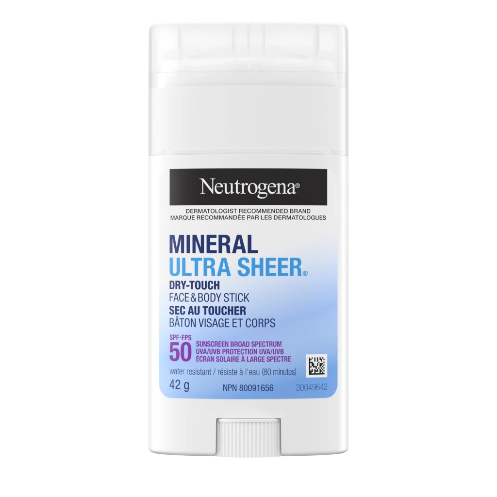 Écran solaire NEUTROGENA® Mineral ULTRA SHEER® Sec au toucher en bâton Visage et corps FPS 50