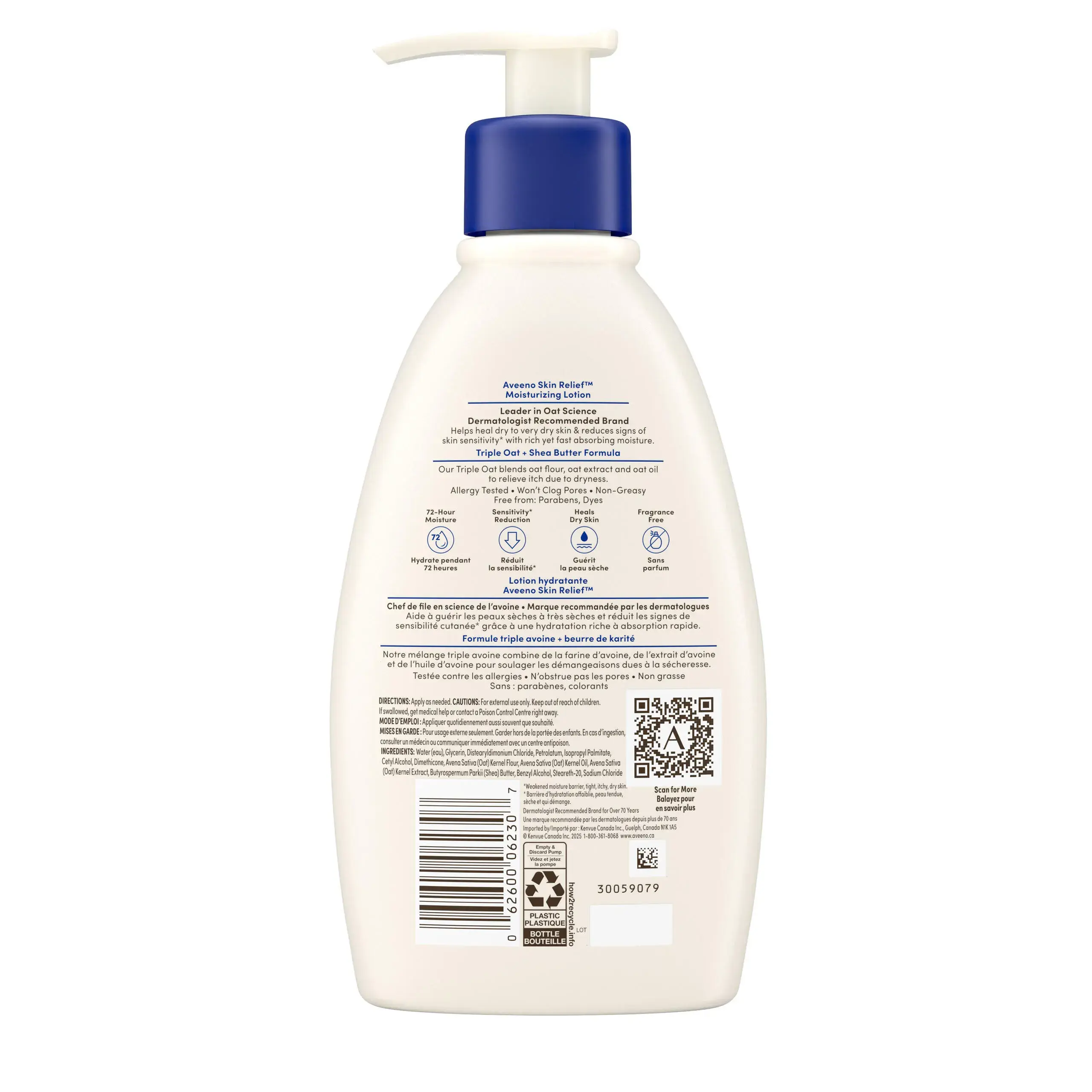 Lotion hydratante apaisante non parfumée AVEENO®, Pompe de 532 ml