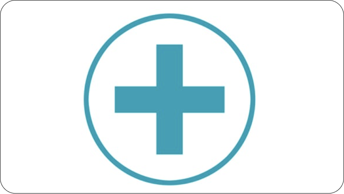 Healthcare symbol of a cross, representing medical care