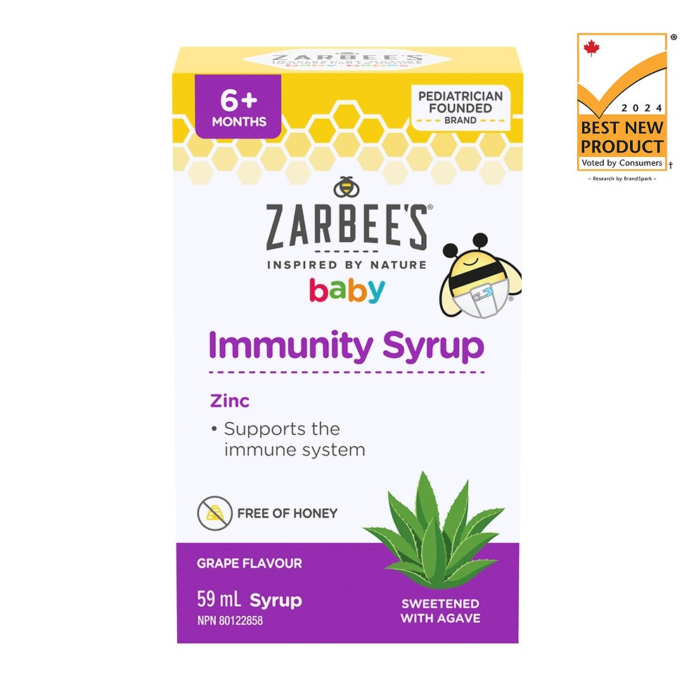 Zarbee’s® Baby Immunity Syrup for 6+ months, 59mL, 2024 Best New Product Award Winner.