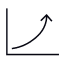 icône de graphique linéaire avec flèche pointant vers le haut