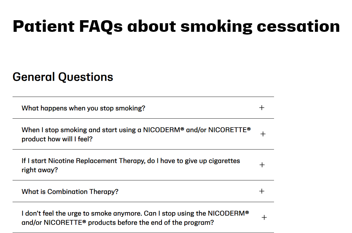 Patient FAQs about smoking cessation