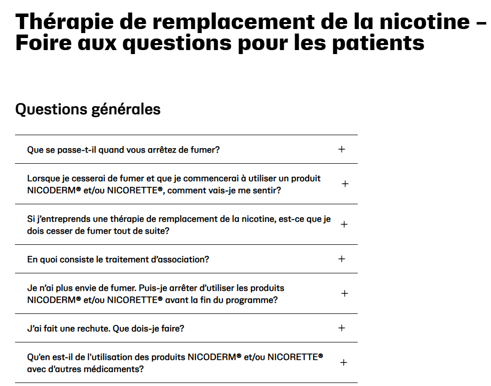 FAQ pour les patients sur l'arrêt du tabac