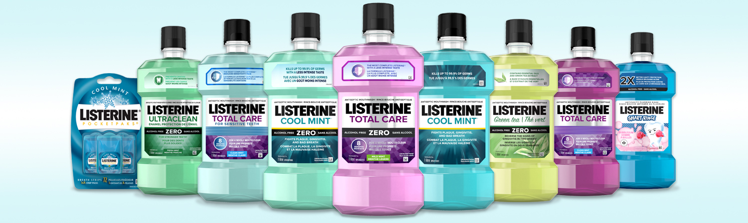 Photo de toute la famille des produits LISTERINE®