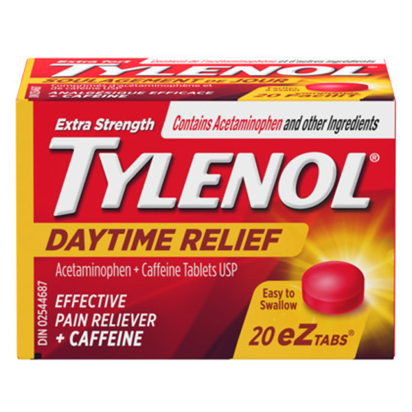 TYLENOL® Daytime Relief Acetaminophen + Caffeine Tablets, 20 eZtabs®