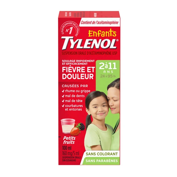 Enfants TYLENOL® Fièvre et douleur Petits fruits 