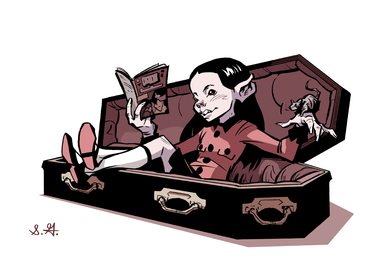 Vampire girl coffin