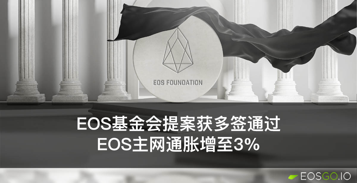 EOS基金会提案获多签通过：EOS主网通胀增至3%