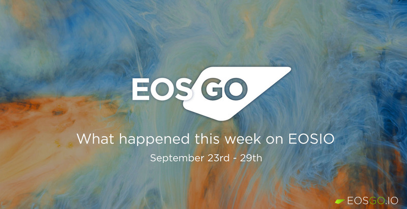 What happened this week on EOSIO | Sept. 23 - Sept. 29