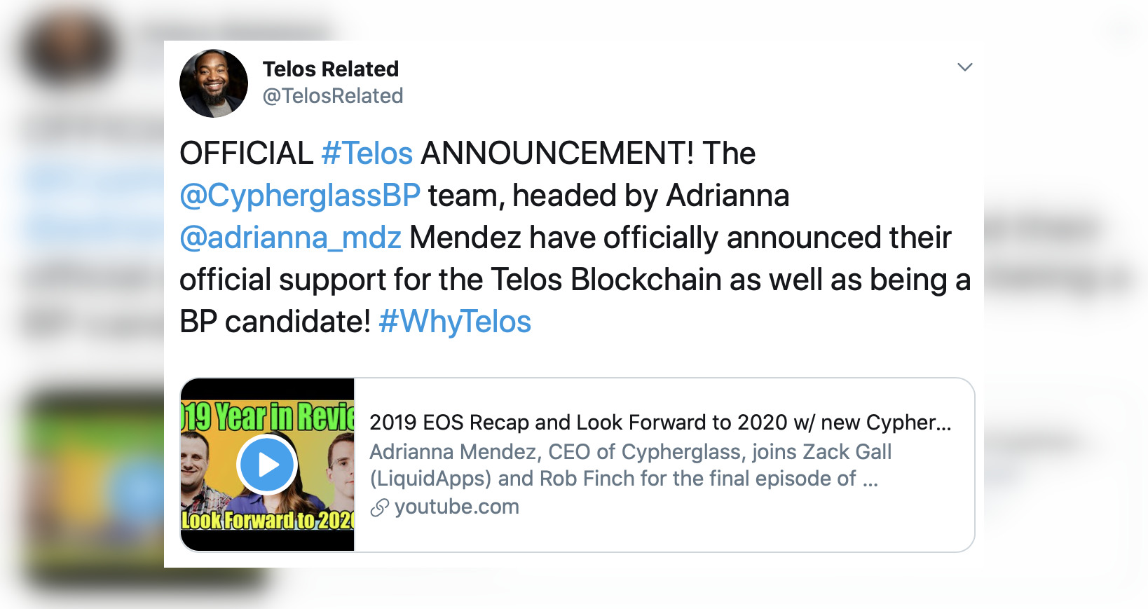 EOS 节点 Cypherglass 将作为竞选节点加入 Telos 区块链