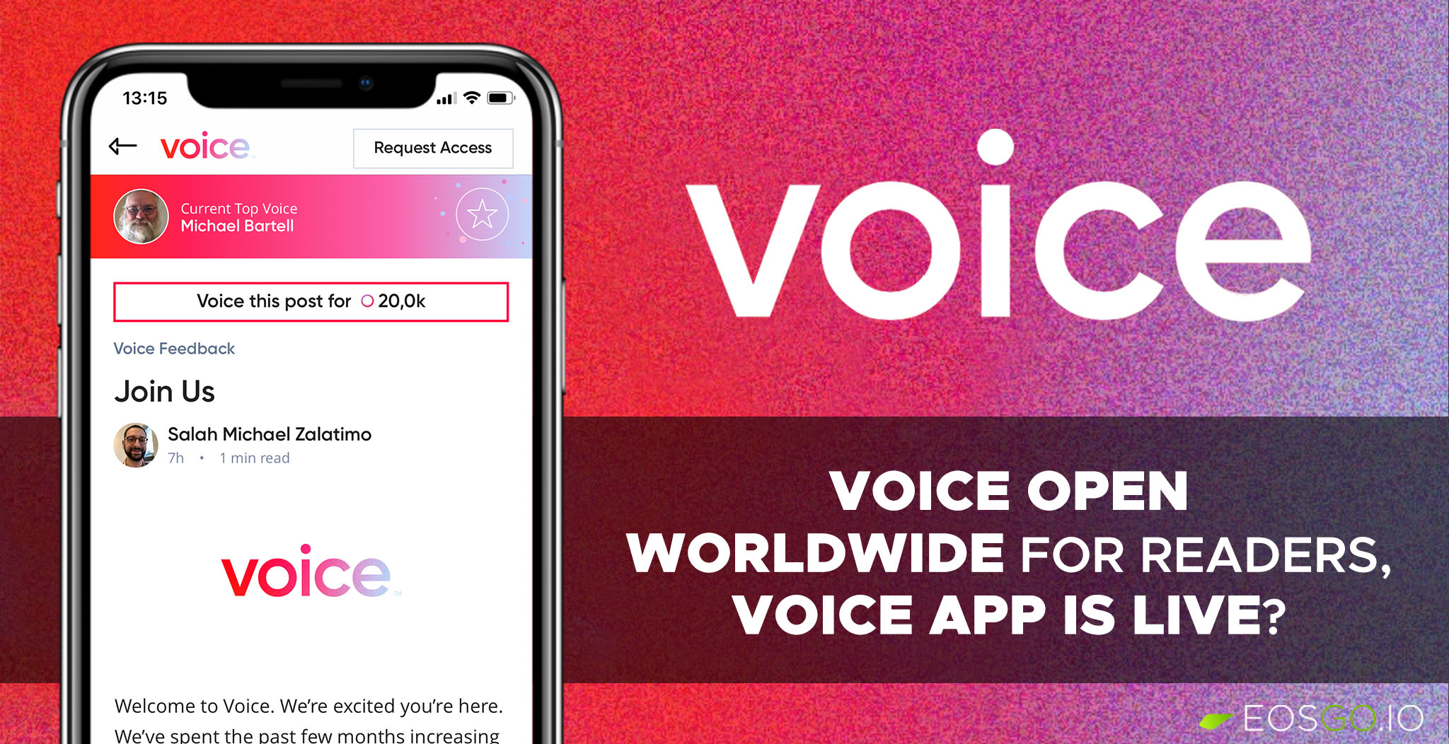 Voice open worldwide for readers, Voice app is live? 