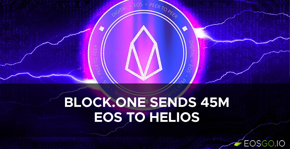 Block.One Sends 45M EOS to Helios to Serve the EOS Community